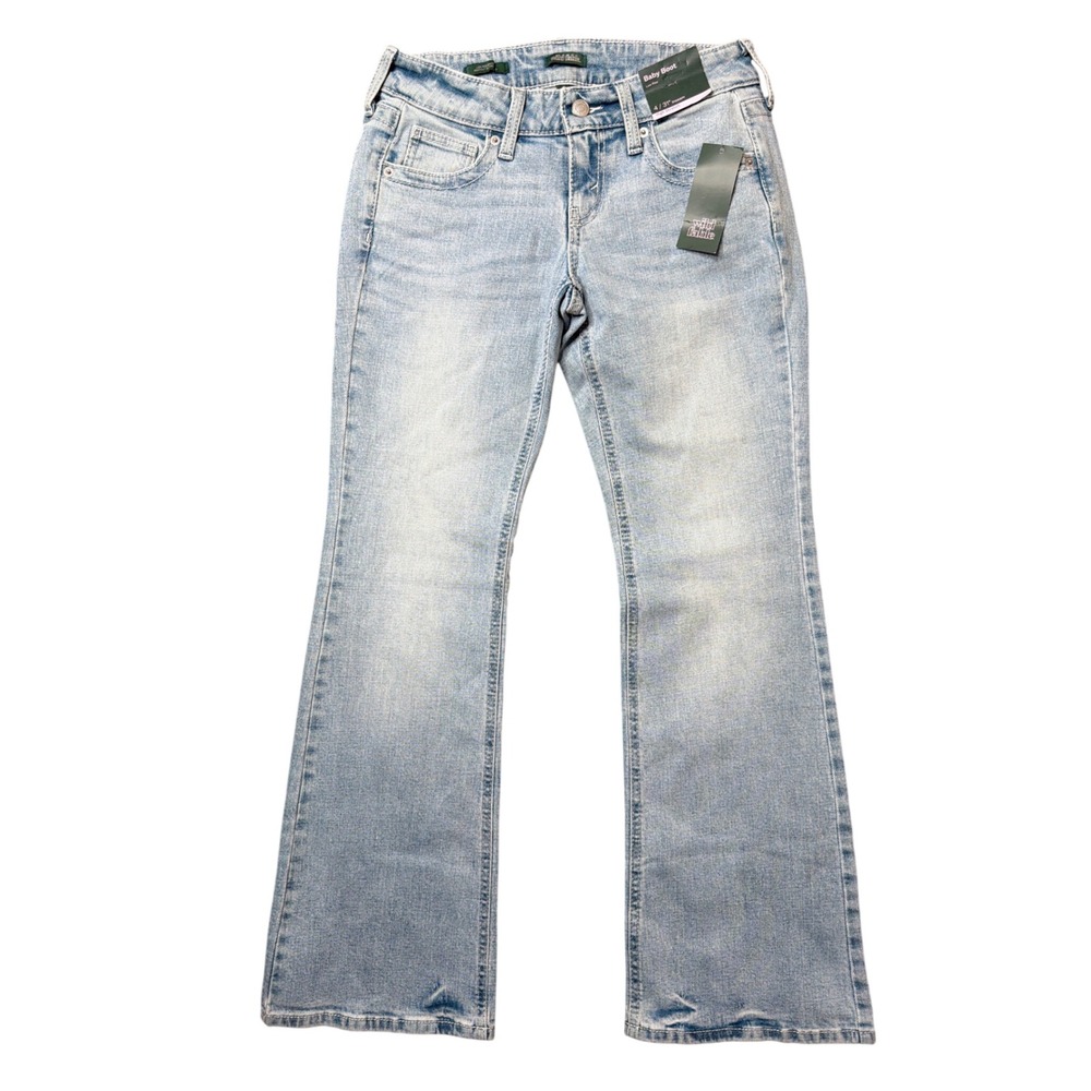 Wild Fable Jeans Womens 4 Baby Boot Light Wash Low Rise Flap Pocket NEW